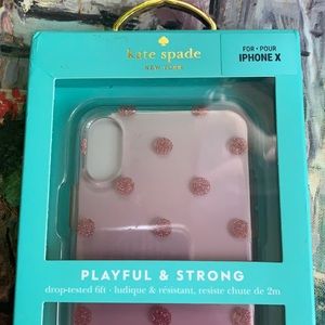 iPhone X 10 Kate Spade Pink Dot Case New